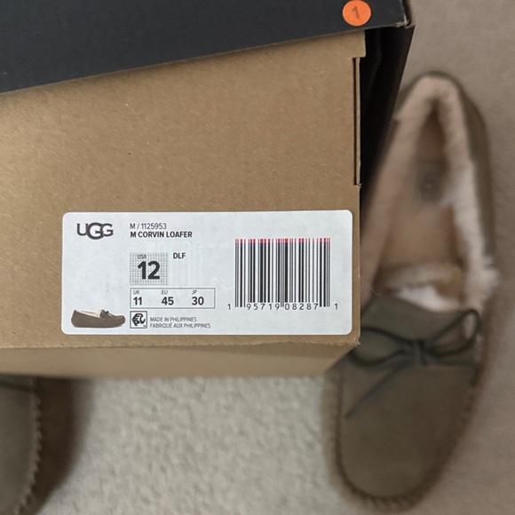 Ugg Mens Corvin Slipper Loafer Slip On Wool Fur Driving Moc Size 12 NIB - Picture 2 of 5